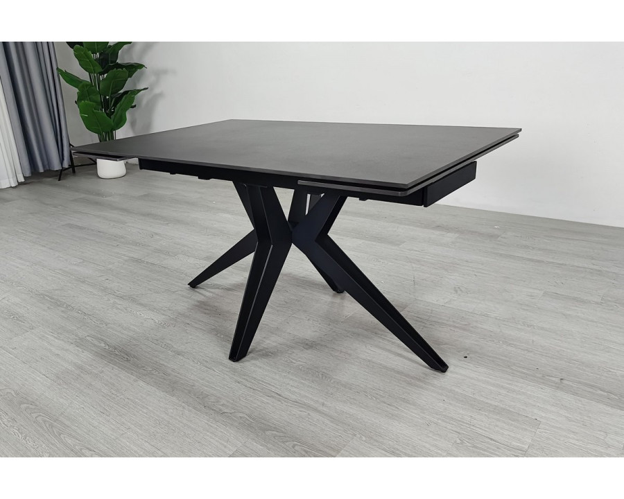 Стол обеденный раскладной VINCENT CERAMIC 140(200)*90 графит мат/черный