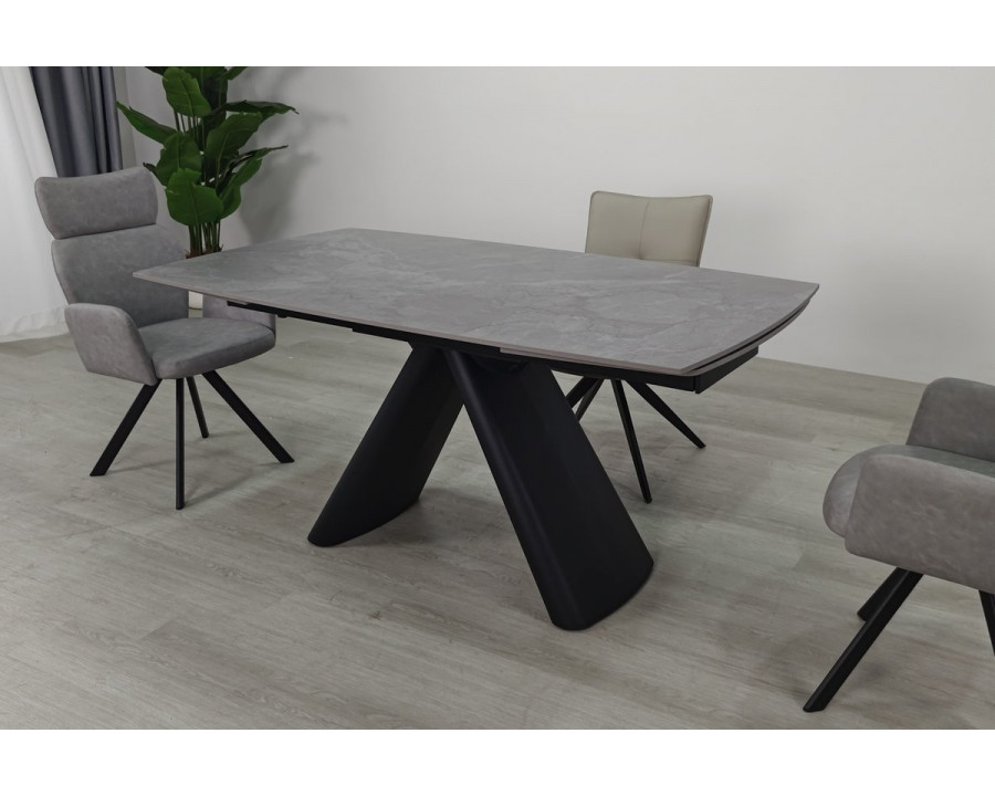 Стіл обідній розкладний GREYSON CERAMIC 160(240)90 сірий матчорний