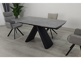 Стіл обідній розкладний GREYSON CERAMIC 160(240)90 сірий матчорний