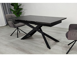 Стіл обідній розкладний MADISON CERAMIC 160(240)*90 чорний мат/чорний
