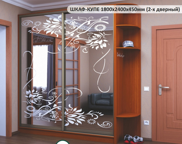 ШАФА-КУПЕ 1800х2400х450мм 2-х дверна