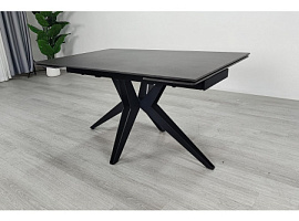 Стіл обідній розкладний VINCENT CERAMIC 140(200)*90 графіт мат/чорний