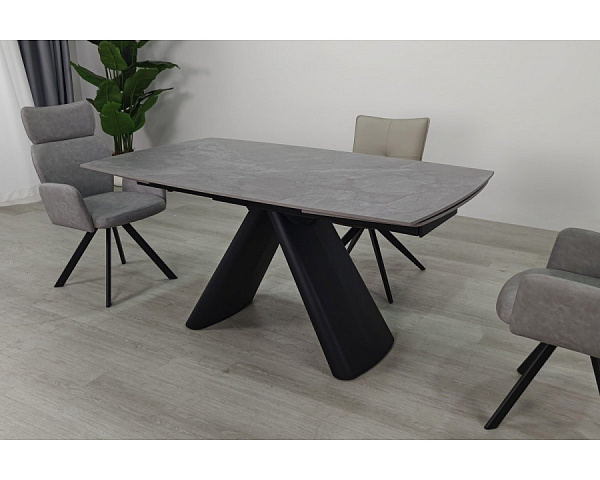 Стіл обідній розкладний GREYSON CERAMIC 160(240)90 сірий матчорний