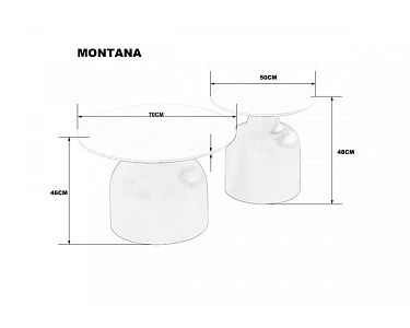 Журнальный столик MONTANA Белый глянец / Черный (к-кт)