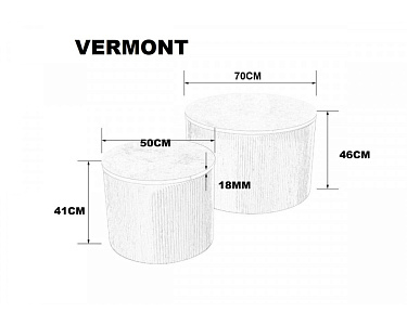 Журнальний столик VERMONT Сірий еф. мармуру / Дуб (к-кт)